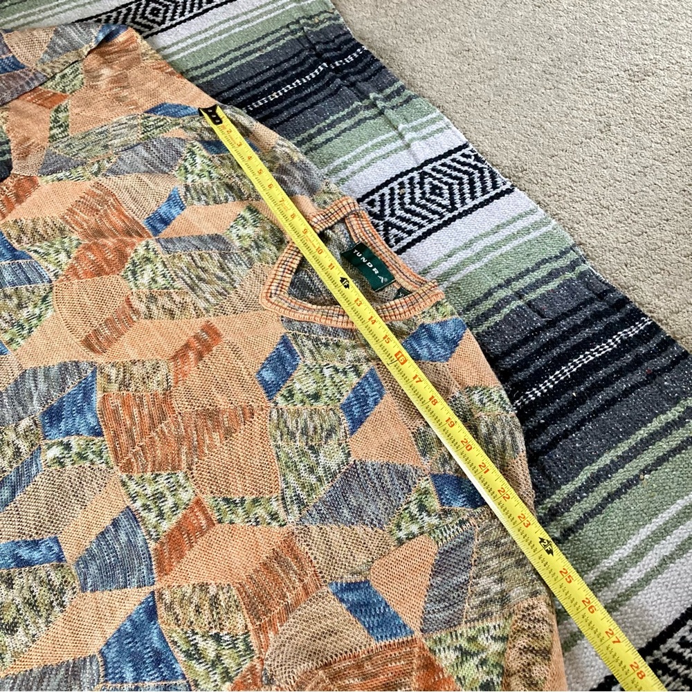 Vintage Tundra Geometric Patchwork Pattern Sweate… - image 3